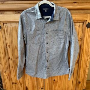 Toad & Co Button Up Top Grey 100% Organic‎ Cotton Pockets Men's Size Medium